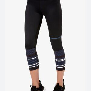 Lilybod Capri Leggings Black with Stripes Size Small
